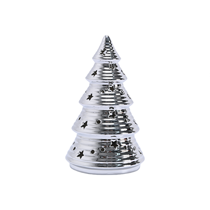 Karaca Home New Year Yılbaşı Christmas Tree Dekoratif Obje Silver 11,5 x 11,5 x 19,2 cm