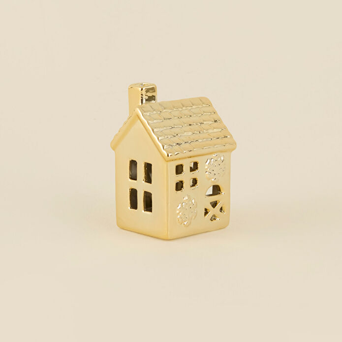 Karaca Home New Year Yılbaşı Gold House Ledli Dekoratif Obje 7x6,4x10,8 cm