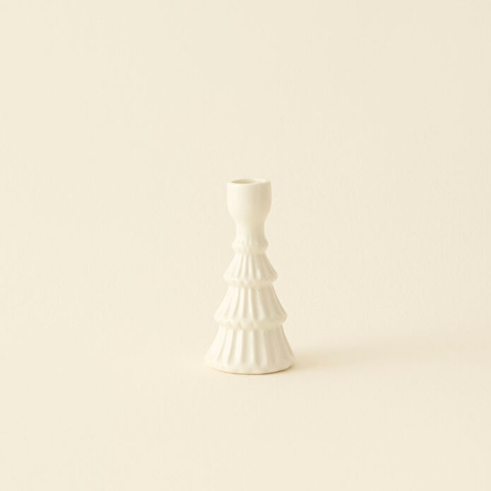 Karaca New Year Yılbaşı Çam Ağacı Şekilli Şamdan Mumluk Beyaz 6,2 x 6,2 x 12,6 cm