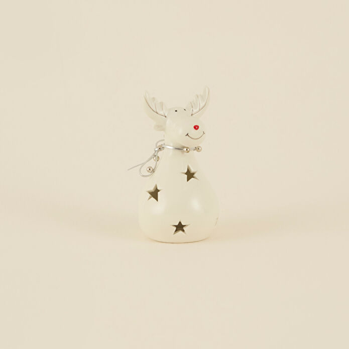 Karaca Home New Year Yılbaşı Yıldız Yansımalı Ledli Geyik Dekoratif Obe 7x7x13 cm
