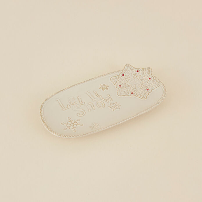 Karaca Home New Year Yılbaşı Let It Snow Dekoratif Tabak 31,6x17x2,9 cm