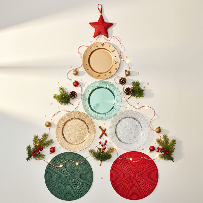 Karaca Home New Year Yılbaşı Karin 2'li Amerikan Servisi Yeşil 38 cm