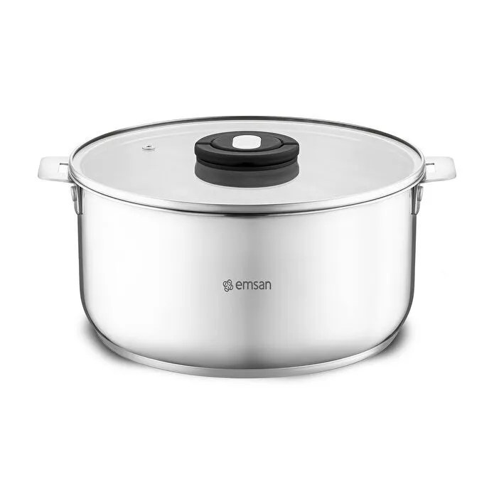 Emsan Steel Click 7 Parça Tencere Seti Açık Gri