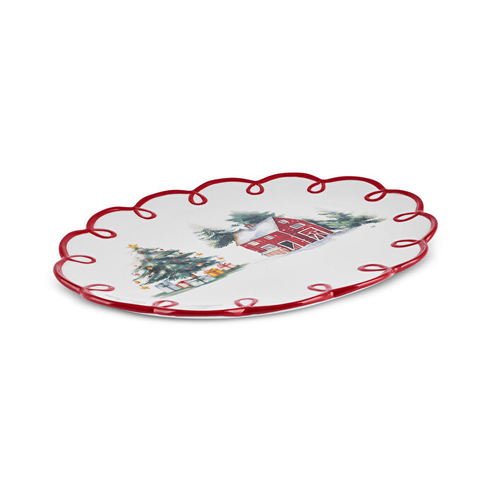 Karaca New Year Yılbaşı Cottage Kayık Tabak 30,5 cm