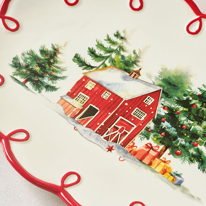 Karaca New Year Yılbaşı Cottage Kayık tabak 25,5 cm