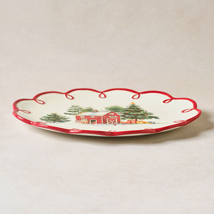 Karaca New Year Yılbaşı Cottage Kayık tabak 25,5 cm