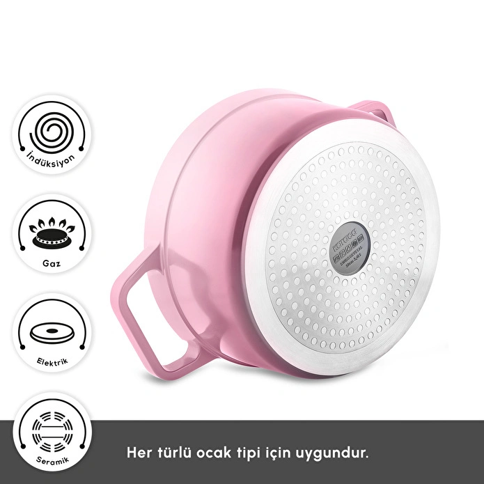 Karaca Swiss Crystal Neocast 7 Parça Döküm Tencere ve Tava Seti Pembe