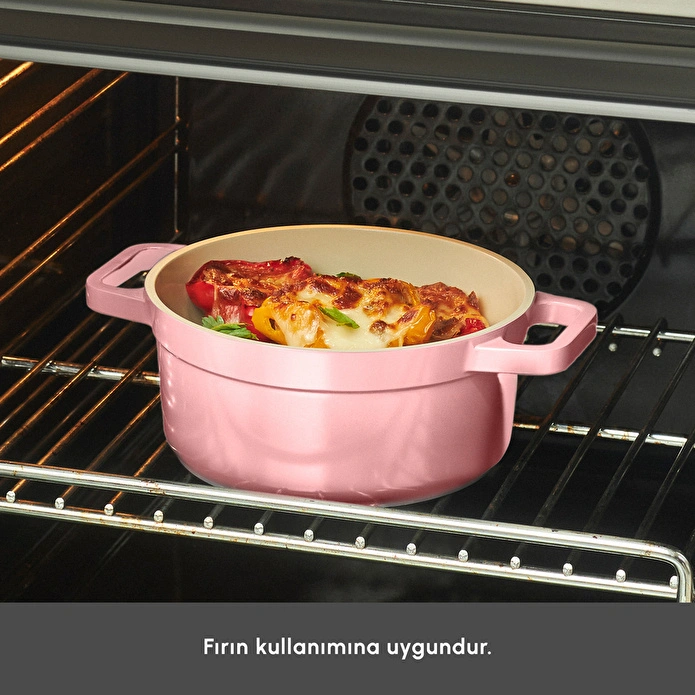 Karaca Swiss Crystal Neocast 7 Parça Döküm Tencere ve Tava Seti Pembe