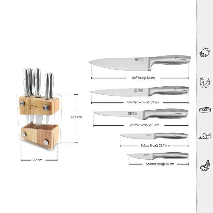 Karaca Meister Hamburg 6 Parça Standlı Bıçak Seti
