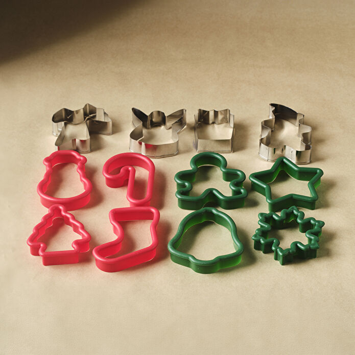 Karaca New Year Yılbaşı Çam Ağacı 13 Parça Renkli Kurabiye Kalıbı