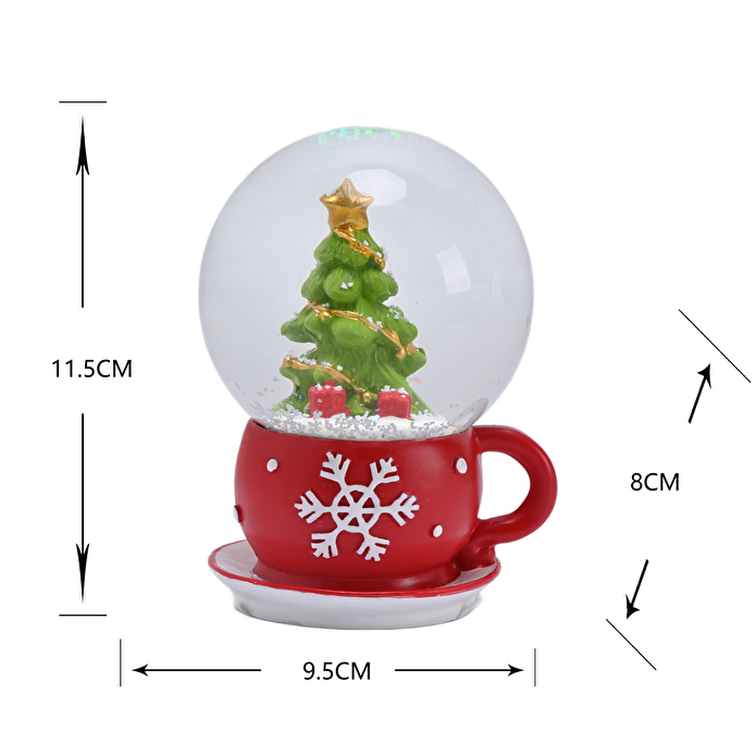 Karaca Home New Year Yılbaşı Coffee Cup Kar Küresi 9,5 x 8 x 11,5 cm
