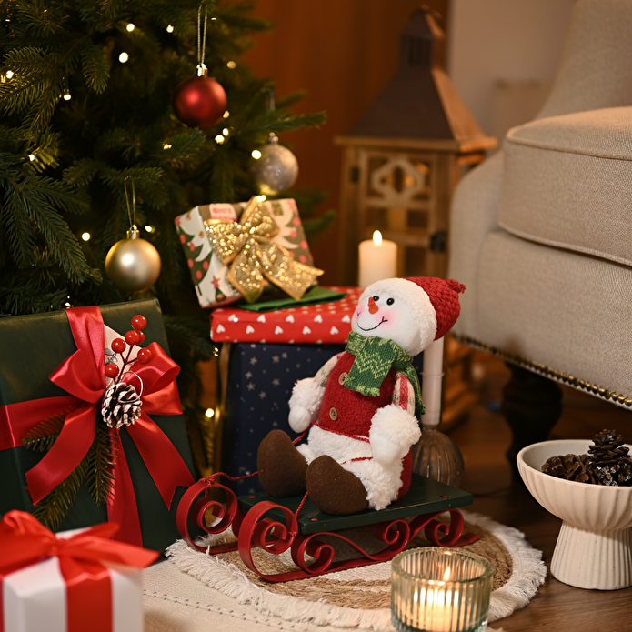 Karaca Home New Year Yılbaşı Lucy Snowman Peluş Obje 10x23x26 cm