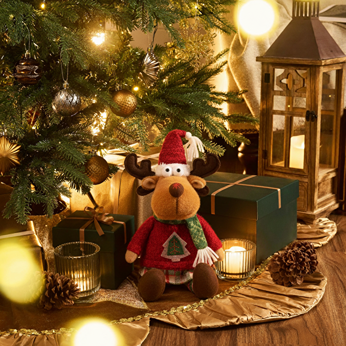 Karaca Home New Year Yılbaşı Henry Reindeer Peluş Obje 16x20x35 cm