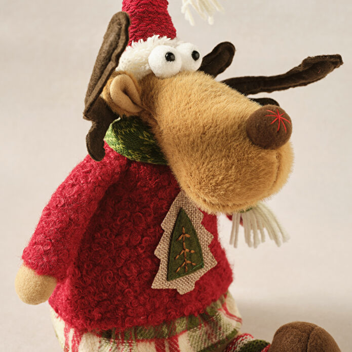 Karaca Home New Year Yılbaşı Henry Reindeer Peluş Obje 16x20x35 cm