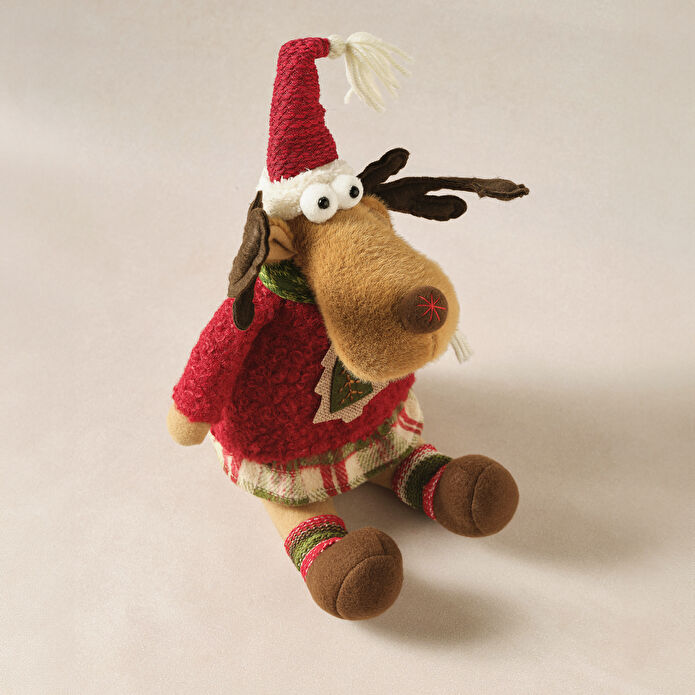 Karaca Home New Year Yılbaşı Henry Reindeer Peluş Obje 16x20x35 cm