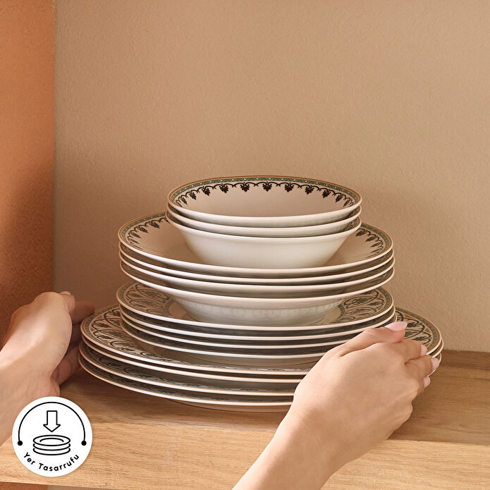 Karaca Forever Bone Samatya 24 Parça 6 Kişilik Yemek Takımı