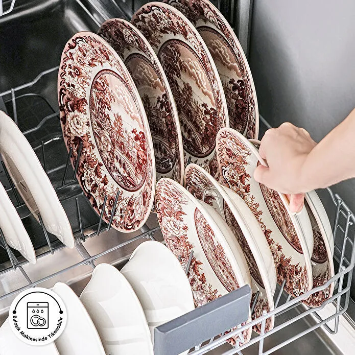 Karaca Old Town 24 Parça 6 Kişilik Yemek Takımı Bordo