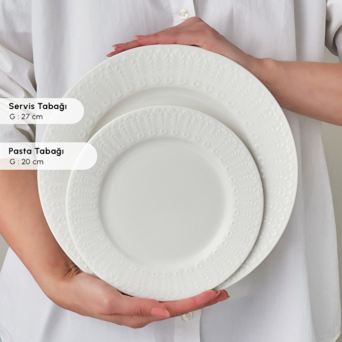 Karaca Forever Bone Luma 24 Parça 6 Kişilik Yemek Takımı