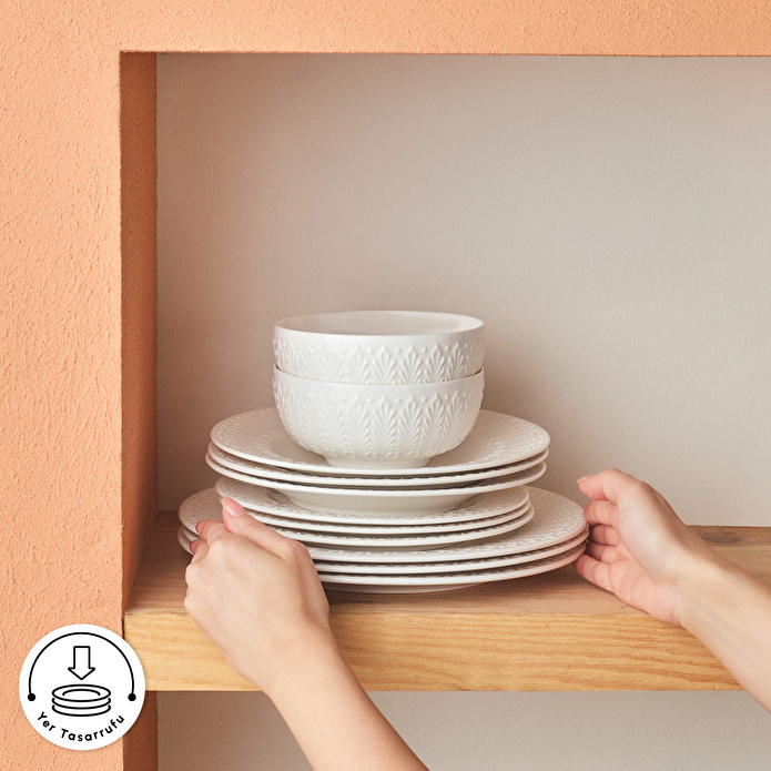 Karaca Forever Bone Luma 24 Parça 6 Kişilik Yemek Takımı