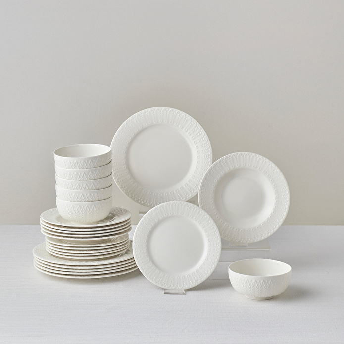 Karaca Forever Bone Luma 24 Parça 6 Kişilik Yemek Takımı