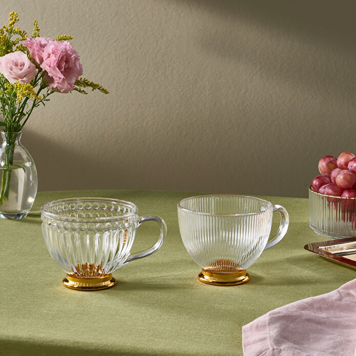 Karaca Esin Çizgili Cam Mug 420 ml