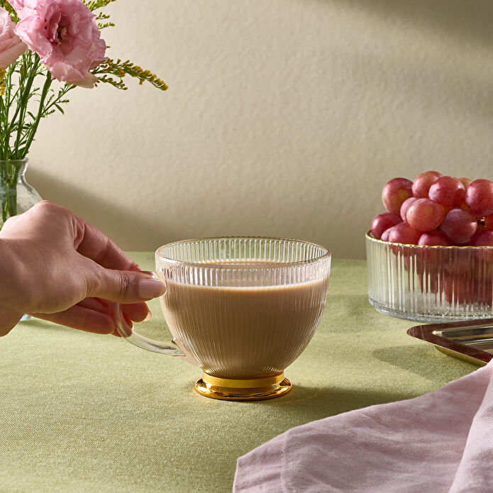 Karaca Esin Çizgili Cam Mug 420 ml