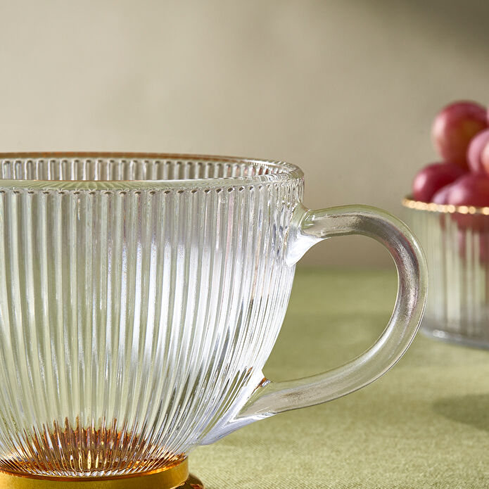 Karaca Esin Çizgili Cam Mug 420 ml