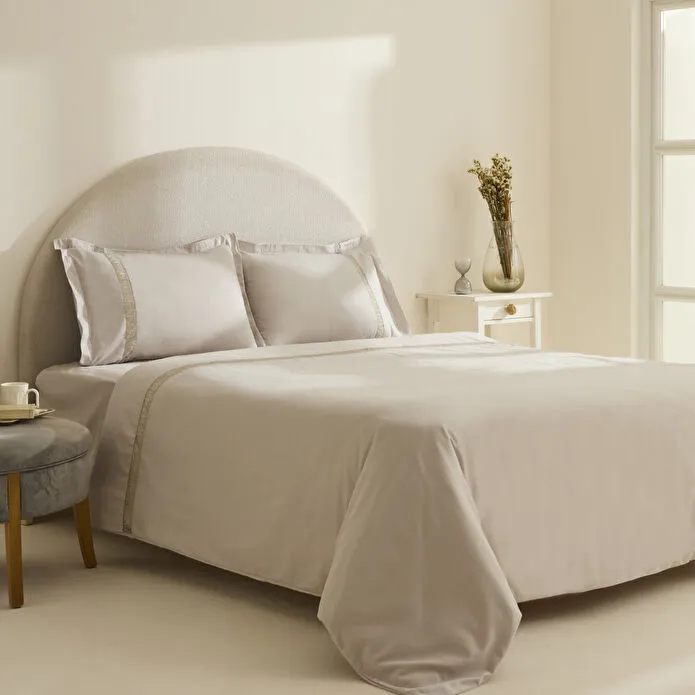 Karaca Home Lumi %100 Pamuk Saten Çift Kişilik Saten Nevresim Takımı Taş