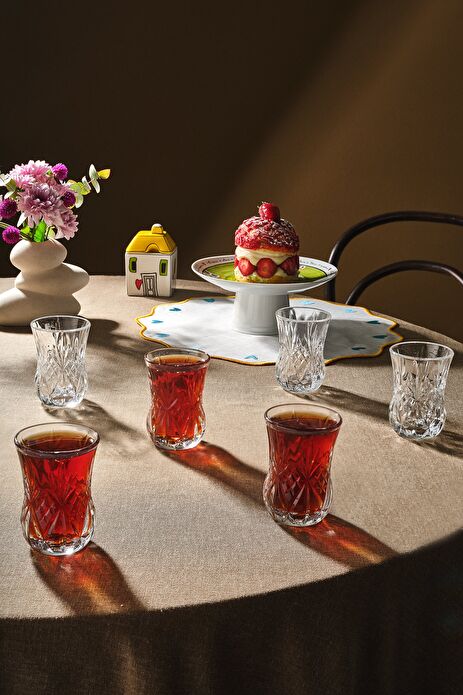 RCR Melodia Yüksek Kalite Cam 6'lı Çay Bardağı 140 ml