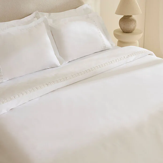 Karaca Home Miel %100 Pamuk Saten Çift Kişilik Nevresim Takımı Beyaz