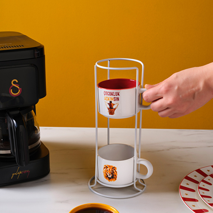 Karaca x Galatasaray 4 Kişilik Standlı Çay Fincan Takımı 180 ml