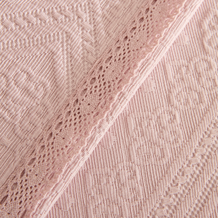 Karaca Home Adelia Fistolu Çift Kişilik Yatak Örtüsü Takımı Pudra