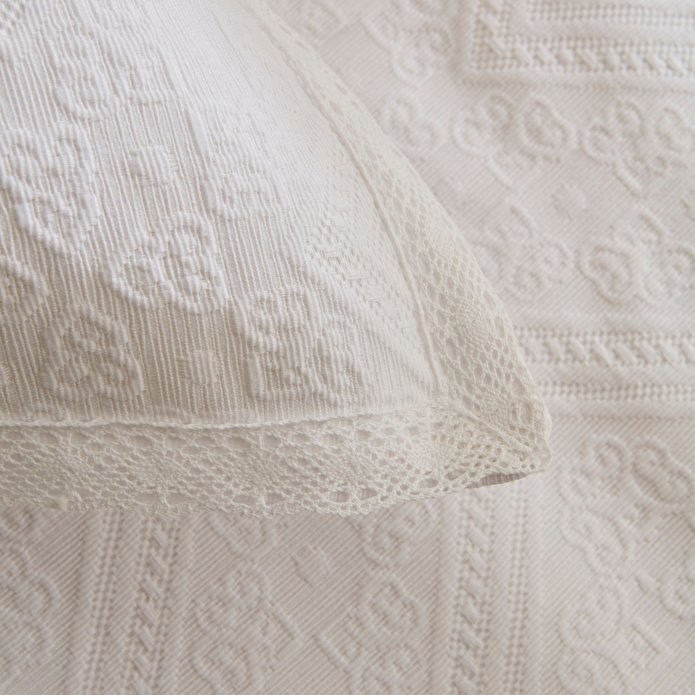 Karaca Home Adelia Fistolu Çift Kişilik Yatak Örtüsü Takımı Beyaz