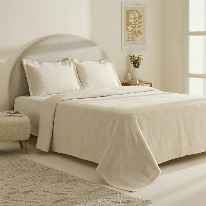 Karaca Home Oriana Çift Kişilik Yatak Örtüsü Takımı Natural
