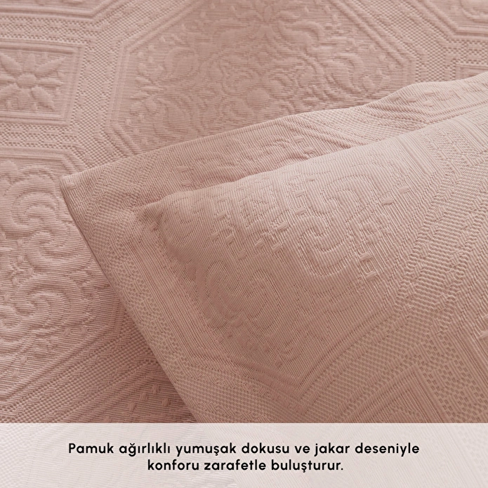 Karaca Home Oriana Çift Kişilik Yatak Örtüsü Takımı Pudra