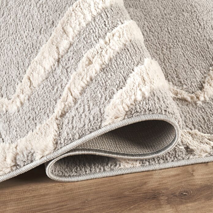 Kaşmir Halı 7/24 Plushy Doha Gri 50x80 cm