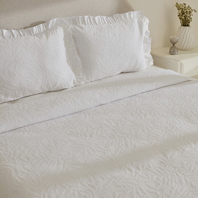 Karaca Home Branley Fırfırlı Tek Kişilik Yatak Örtüsü Takımı Beyaz