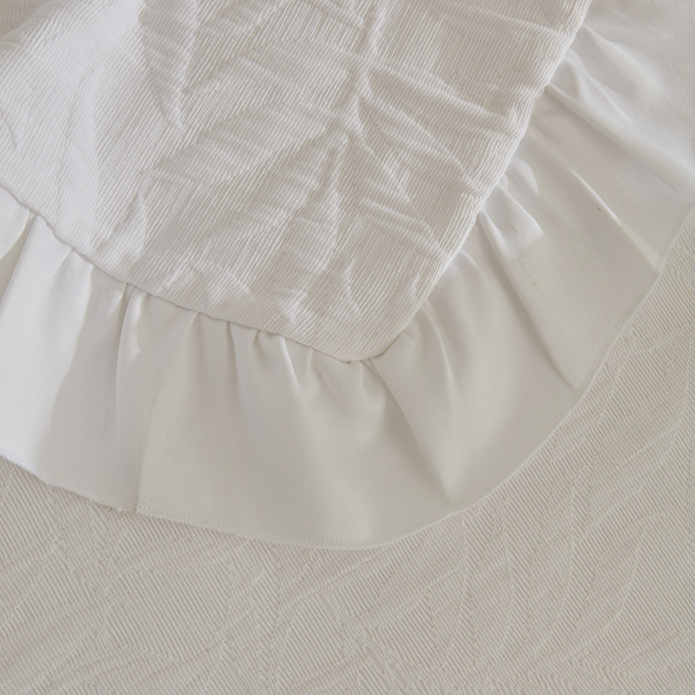 Karaca Home Branley Fırfırlı Tek Kişilik Yatak Örtüsü Takımı Beyaz