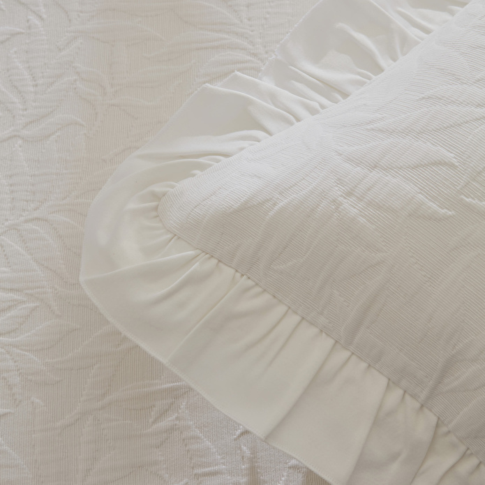 Karaca Home Branley Fırfırlı Tek Kişilik Yatak Örtüsü Takımı Beyaz
