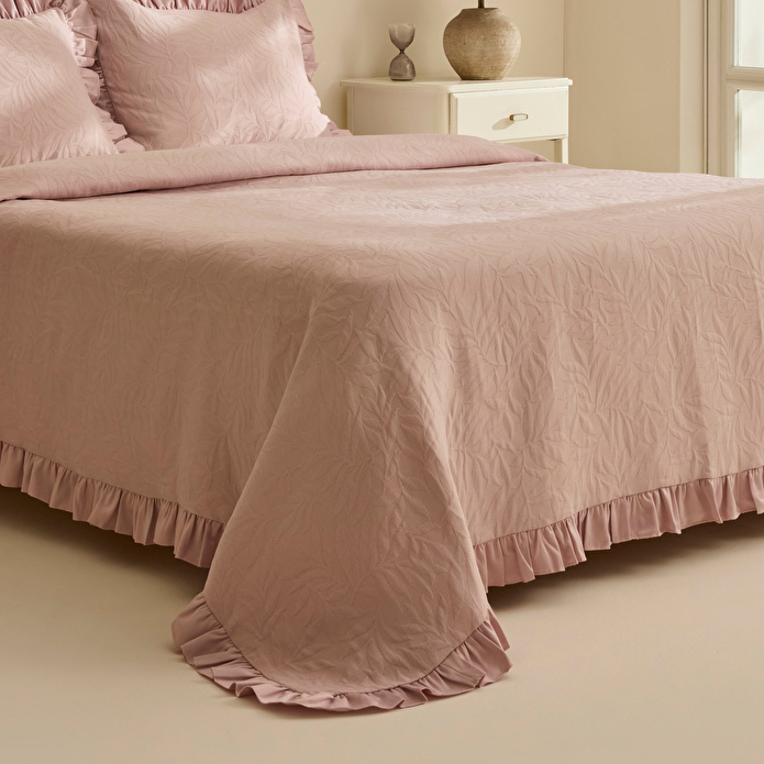 Karaca Home Branley Fırfırlı Tek Kişilik Yatak Örtüsü Takımı Pudra