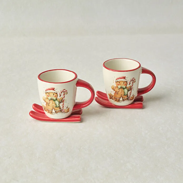 Karaca New Year Yılbaşı Sevimli Kurabiye Adam 2 Kişilik Kahve Fincan Takımı