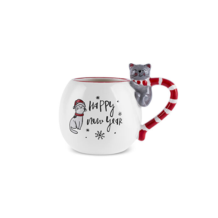 Karaca New Year Yılbaşı Animal Dog & Cat 2'li Mug Seti
