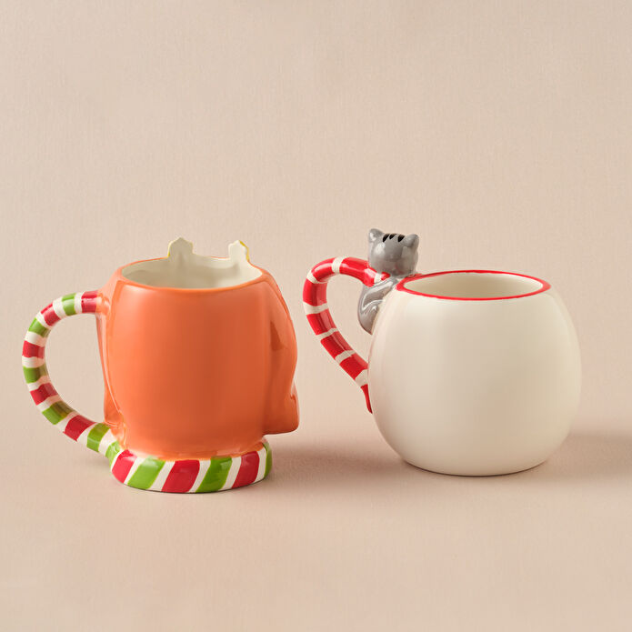 Karaca New Year Yılbaşı Animal Dog & Cat 2'li Mug Seti