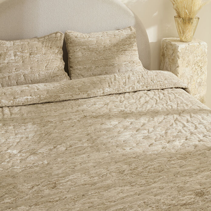 Karaca Home Clement Çift Kişilik Yatak Örtüsü Takımı Bej