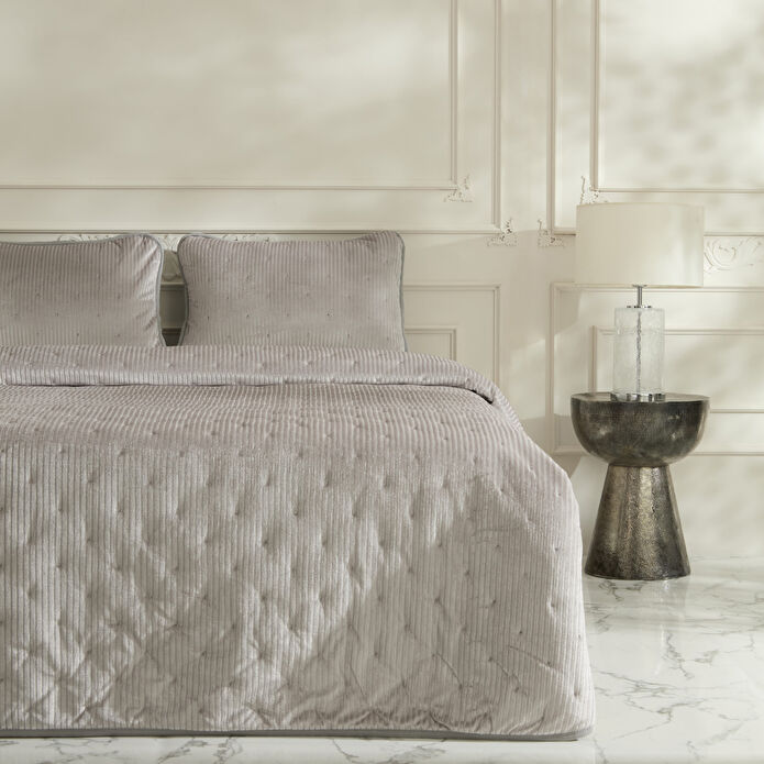 Karaca Home Lorıan Çift Kişilik Yatak Örtüsü Seti Gri