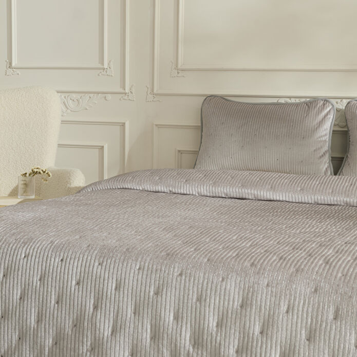 Karaca Home Lorıan Çift Kişilik Yatak Örtüsü Seti Gri