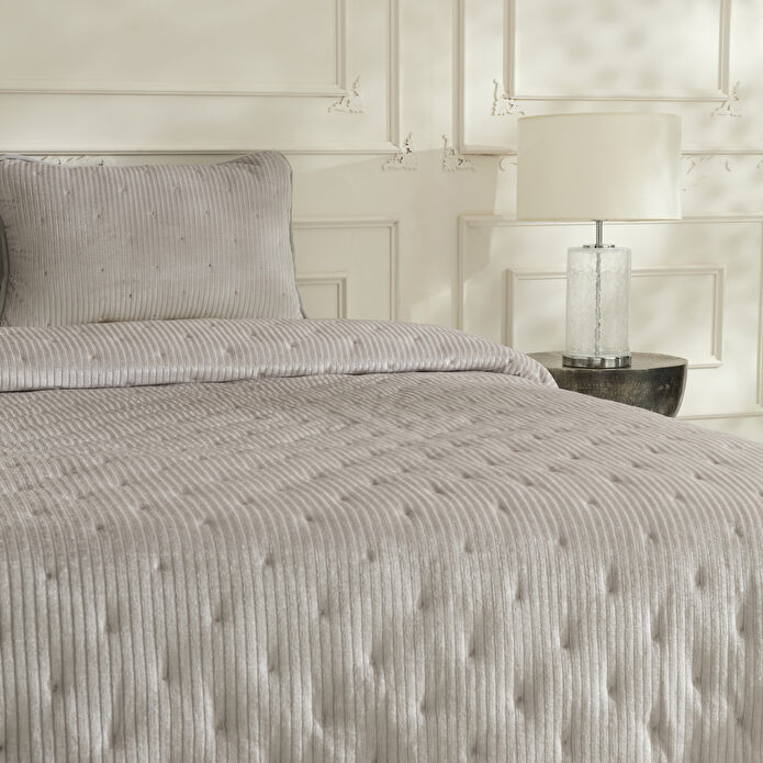 Karaca Home Lorıan Çift Kişilik Yatak Örtüsü Seti Gri