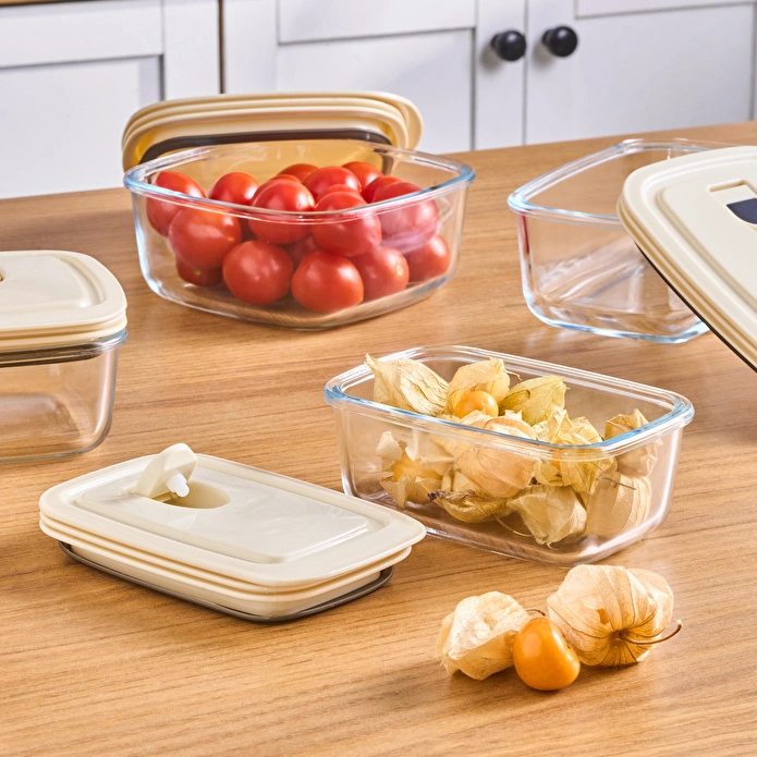Karaca Cream 6'lı Şeffaf Saklama Kabı Set