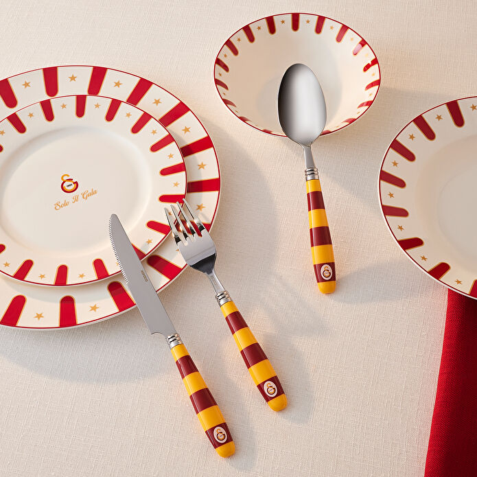 Karaca x Galatasaray 18 Parça 6 Kişilik Çatal Kaşık Bıçak Takımı