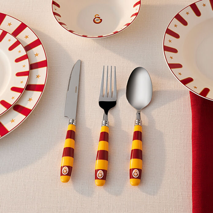 Karaca x Galatasaray 18 Parça 6 Kişilik Çatal Kaşık Bıçak Takımı
